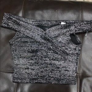 Off the shoulder glitter crop top
